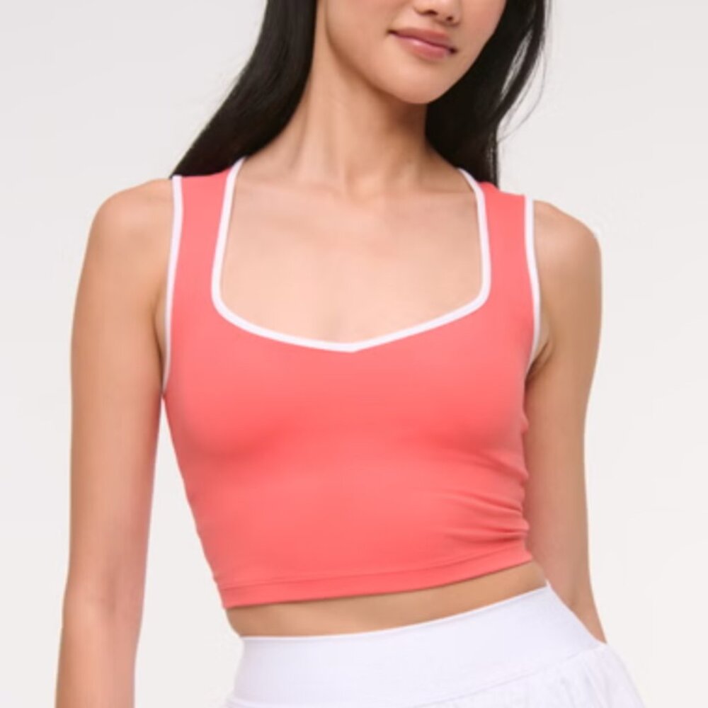 Abercrombie & Fitch YPB studioFLEX Portrait Tank Flamingo Pink Workout Top